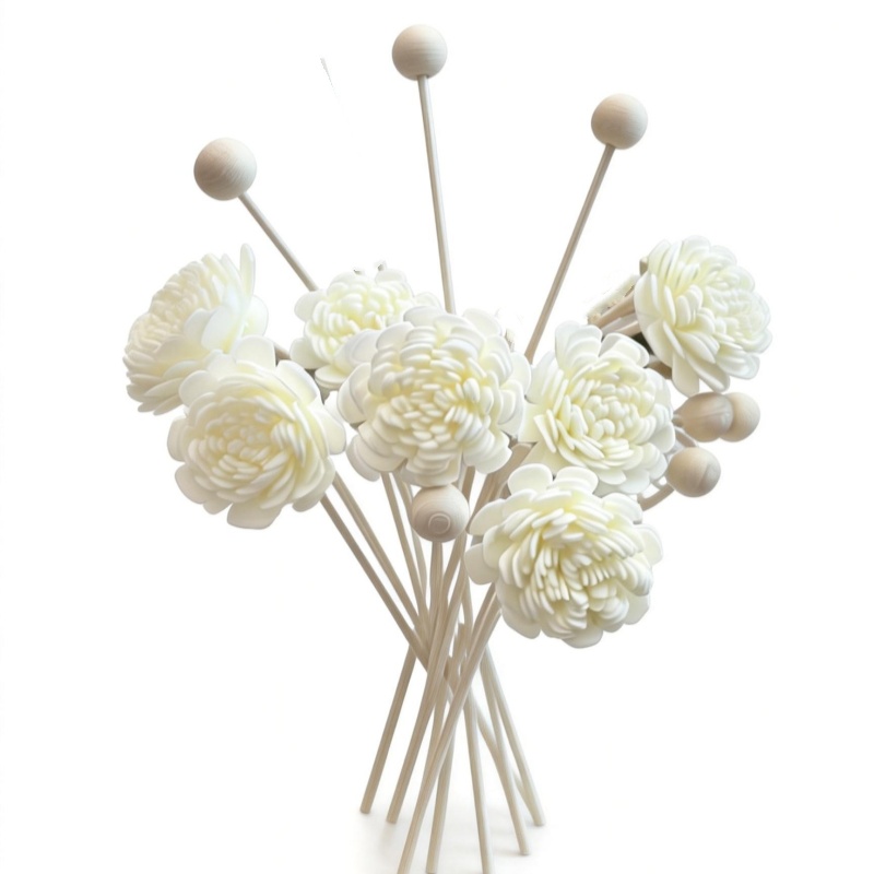 Home Fragrance London - 10 個造花籐リードフレグランスアロマディフューザー詰め替えスティック DIY フローラル