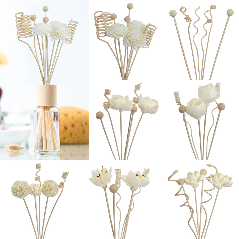 Home Fragrance London - 6 個/8 個/9 個造花籐リードフレグランスアロマディフューザー詰め替えスティック DIY 花