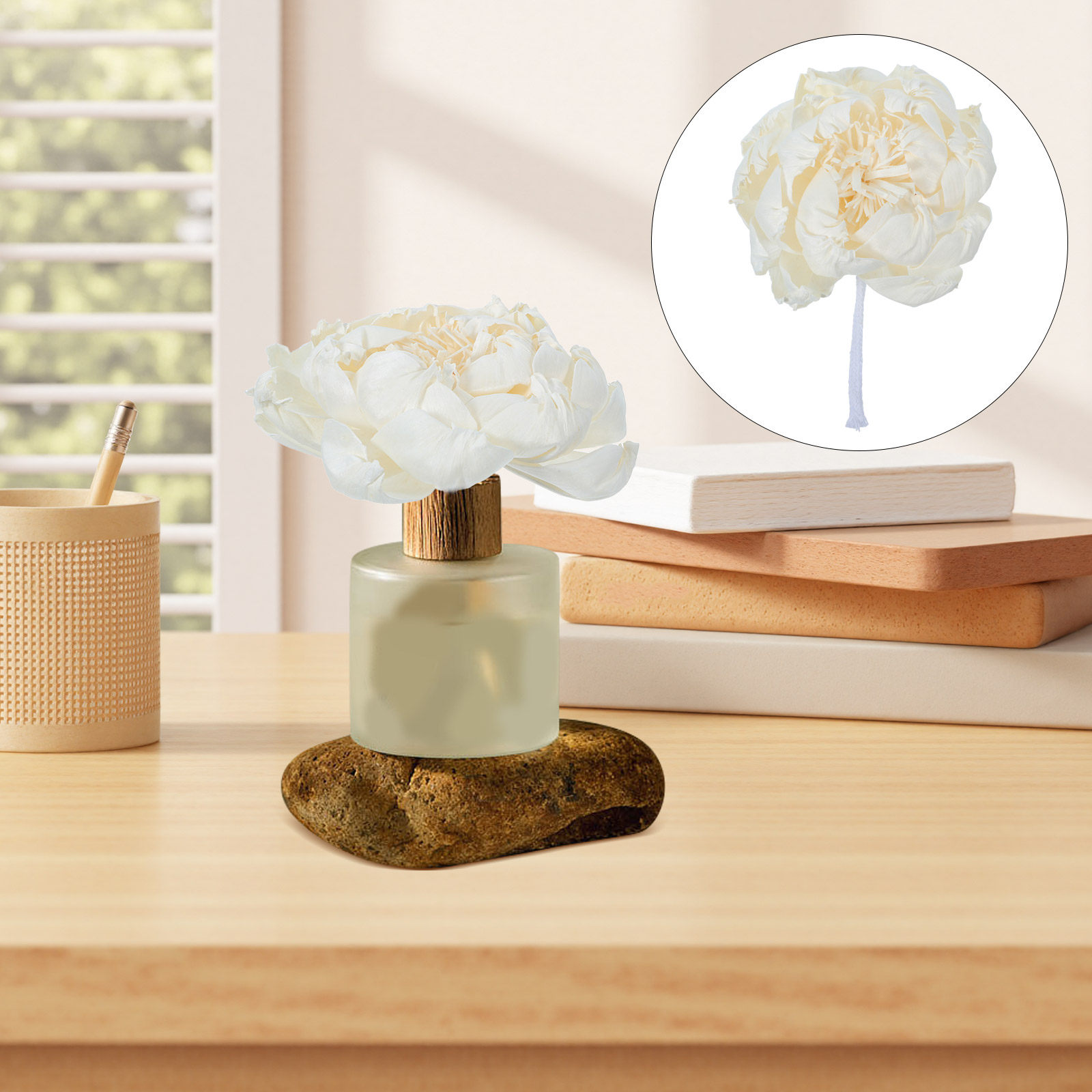 牡丹の花型フレグランスディフューザー 12cm 人工牡丹の花 - Home Fragrance Essential Oils のレビューと価格